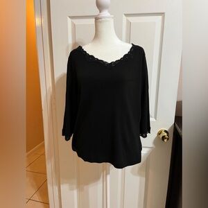 Karen Scott Sport black long sleeves shirt (A)